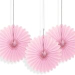 Διακοσμητικές Βεντάλιες Χάρτινες Ρόζ/Pink / 3 τεμ.