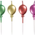 Μεταλλικά Κεριά σε σχήμα Μπαλόνια - Ασορτί  6 τμχ