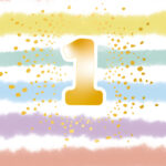 Χαρτοπετσέτες φαγητού 1st Birthday Rainbow / 16τεμ