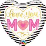 Μπαλόνι Φοιλ 18 Love You M(❤)M Stripes / 46 εκ