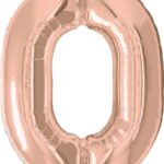 Μπαλόνι Φοιλ Σχήμα Νούμερο 0 Ροζ Χρυσό