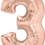 Μπαλόνι Φοιλ Σχήμα Νούμερο 3 Ροζ Χρυσό