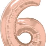 Μπαλόνι Φοιλ Σχήμα  Νούμερο 6 Ροζ Χρυσό