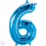 Μπαλόνι Φοιλ Μινι Νούμερο 6 Μπλε 16/ 41εκ.