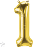 Μπαλόνι Φοιλ Σχήμα Νούμερο 1 Χρυσό 86εκ ύψος