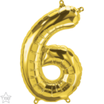 Μπαλόνι Φοιλ Μινι Νούμερο 6  Χρυσό 16/ 41εκ. με βαλβίδα