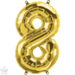 Μπαλόνι Φοιλ Μινι Νούμερο 8  Χρυσό 16/ 41εκ. με βαλβίδα
