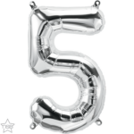 Μπαλόνι Φοιλ Μίνι Νούμερο 5 Ασημί 41εκ