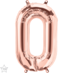 Μπαλόνι Φοιλ Μινι Νούμερο 0 Ροζ Χρυσό 16/ 41εκ. με βαλβίδα.