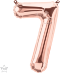 Μπαλόνι Φοιλ Μινι Νούμερο 7 Ροζ Χρυσό 16/ 41εκ. με βαλβίδα.
