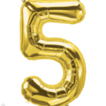 Μπαλόνι Φοιλ Μινι Νούμερο 5  Χρυσό 16/ 41εκ. με βαλβίδα