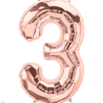 Φοιλ Σχήμα Νούμερο 3 / 86εκ ύψος - Ροζ Χρυσό