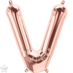Μπαλόνι Φοιλ Γράμμα μίνι V  Ροζ Χρυσό 16/ 41εκ