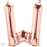 Μπαλόνι Φοιλ Γράμμα μίνι W  Ροζ Χρυσό 16/ 41εκ
