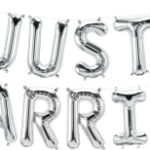 Μπαλόνι Γράμματα Just Married Ασημί/wedding