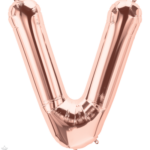 Μπαλόνι Φοιλ Γράμμα  V  Ροζ Χρυσό 34/ 86εκ