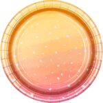 Πιάτα Χάρτινα 23 εκ  Ροζ Χρυσό Ombre / 8 τεμ