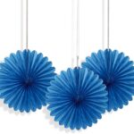 Διακοσμητικές Βεντάλιες Χάρτινες Μπλε / Blue / 3 τεμ.