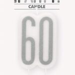 Κερί Νούμερο 60 Glitz Black Numeral Birthday  / 8 εκ