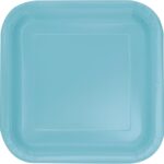 Πιάτα Χάρτινα Γλυκού 18εκ Τετράγωνα Τουρκουαζ - Teal / 16 τμχ