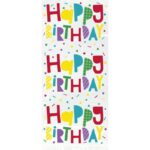 Τσάντες Δώρου Colorful Happy Birthday Cellophane Bags / 20 τεμ