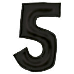Μπαλόνι Φοιλ Σχήμα Μαύρο Νούμερο 5 - Silk Lustre Black / 86 εκ