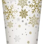 Ποτήρια Χάρτινα Snowflakes/frozen/χιονονιφάδες 266 ml / 8 τεμ