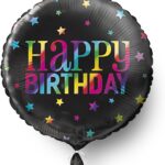 Foil Balloon 18 Happy Birthday μαύρο / 46 cm