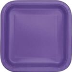 Πιάτα χάρτινα γλυκού τετράγωνα Μωβ / 16 τεμ - Neon purple