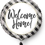 Μπαλόνι Φοιλ 18 Welcome Home Black Gingham Design / 45 εκ