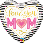 Μπαλόνι Φοιλ 9 Love You M(Heart)M Stripes / 23 εκ
