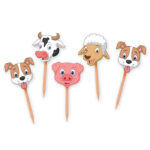 Διακοσμητικές Οδοντογλυφίδες Ζωάκια Φάρμας/Barnyard 4 x 7 εκ / 25 τμχ