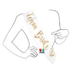 Κορδέλα Λευκό & Χρυσό  Team Bride/bachelor party 168X 10 εκ