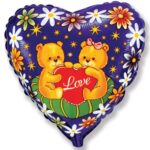 Μπαλόνι Φοιλ 18 Καρδιά Love Αρκουδάκια / 46 εκ