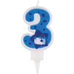 Κερί Νούμερο 3 Μπλε / 8 εκ