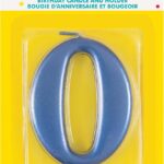 Κερί  0 Μεταλλικό Μπλε / 8 εκ.