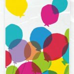 Τσάντες Δώρου ζελατίνας  με πολύχρωμα μπαλόνια 13 x 28 εκ / 20 τεμ