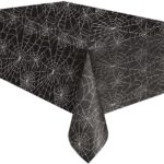 Τραπεζομάντηλο πλαστικό Μαύρο με ιστούς αράχνης / 137 x 274 εκ