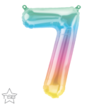 Μπαλόνι Φοιλ Μινι Νούμερο 7 Jelli Ombre 16/ 41εκ. με βαλβίδα