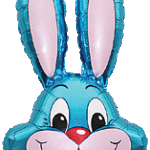 Μπαλόνι Φοιλ   5 Κεφάλι Λαγός/bunny μπλε / 13εκ Easter