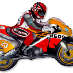 Μπαλόνι Φοιλ Σχήμα Moto Racing - Μοτοσικλέτα Πορτοκαλί /70 x 84 εκ - Ασυσκεύαστο