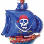 Μπαλόνι Φοιλ Σχήμα Πειρατικό Καράβι/Pirate Μπλε / 75 εκ - Συσκευασμένο