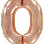 Μπαλόνι Φοιλ Σχήμα Ροζ Χρυσό Νούμερο 0  Ασυσκεύαστο