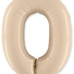 Μπαλόνι Σχήμα Νούμερο 0 Ιβουάρ - Satin Cream / 90 εκ ύψος - Ασυσκεύαστο