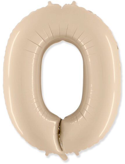 Μπαλόνι Σχήμα Νούμερο 0 Ιβουάρ - Satin Cream / 90 εκ ύψος - Ασυσκεύαστο