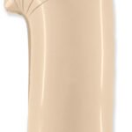 Μπαλόνι Σχήμα Νούμερο 1 Ιβουάρ - Satin Cream / 90 εκ ύψος - Ασυσκεύαστο