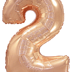 Μπαλόνι Φοιλ Σχήμα Ροζ Χρυσό Νούμερο 2 Ασυσκεύαστο