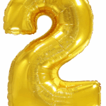 Μπαλόνι Φοιλ Σχήμα Χρυσό Νούμερο 2 Ασυσκεύαστο