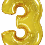 Μπαλόνι Φοιλ Σχήμα Χρυσό Νούμερο 3 Ασυσκεύαστο