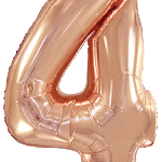 Μπαλόνι Φοιλ Σχήμα Ροζ Χρυσό Νούμερο 4 Ασυσκεύαστο